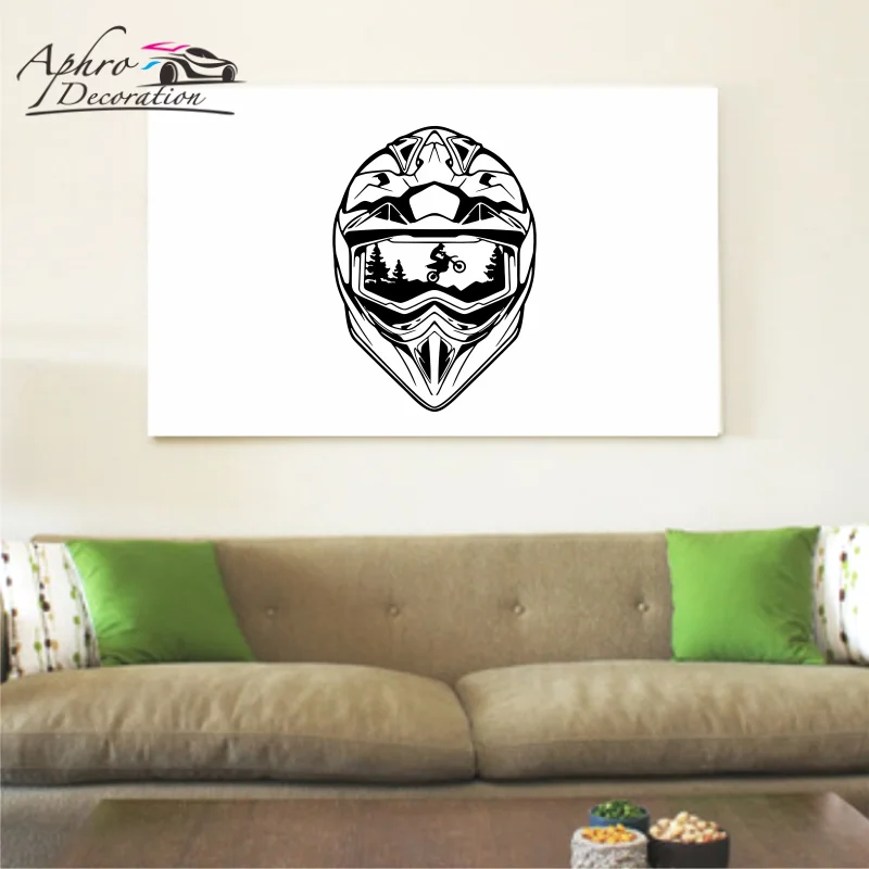 

Helmet Motocross Wall Sticker Teen Playroom Helmet Motorcycle Wall Decal Bedroom Home Decor