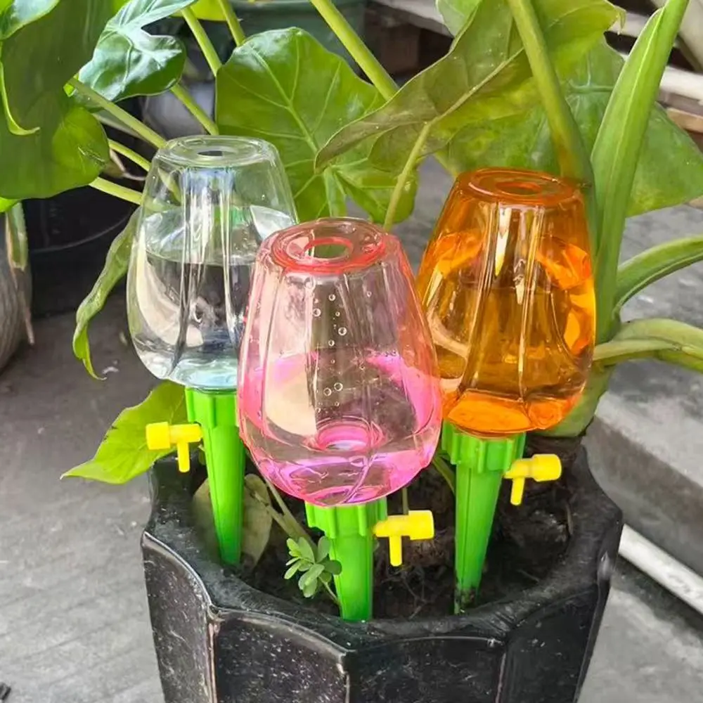 Rose Shape Self Watering Plant Waterer Slow Seepage Large Opening Plant Watering Spike Plastic Long Lasting