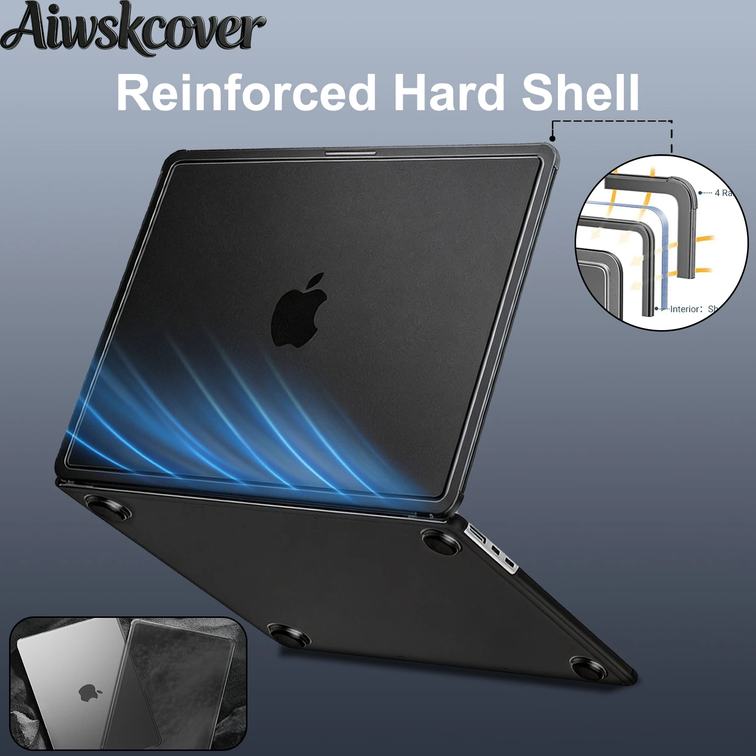 Slimness Reinforced Corners Case For MacBook Pro 14/16 inch M5 M4 M3 M2 M1 Pro/Max Chip 2026-2021 A3434 A3426 A3427/A3428 A3429