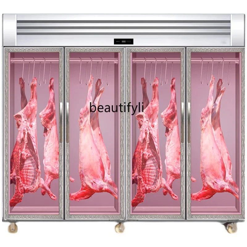 Commercial hanging meat fresh-keeping cabinet Vertical refrigerated freezer Beef and mutton acid discharge display cabinet