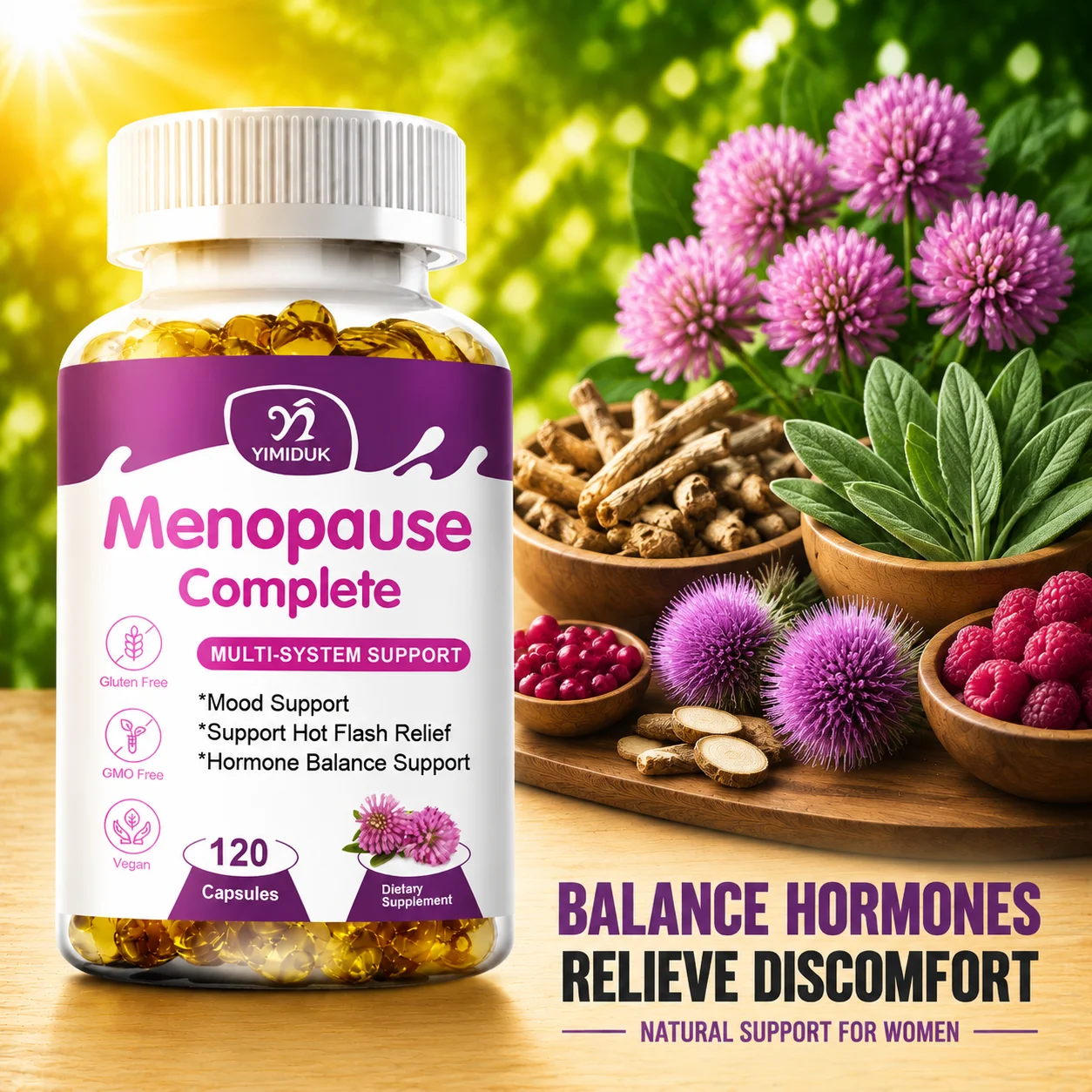 All-in-One Menopause Complete Supplement, Support Soothes Joint Discomfort, Heart Health & Cognitive Function, Energy & Immune