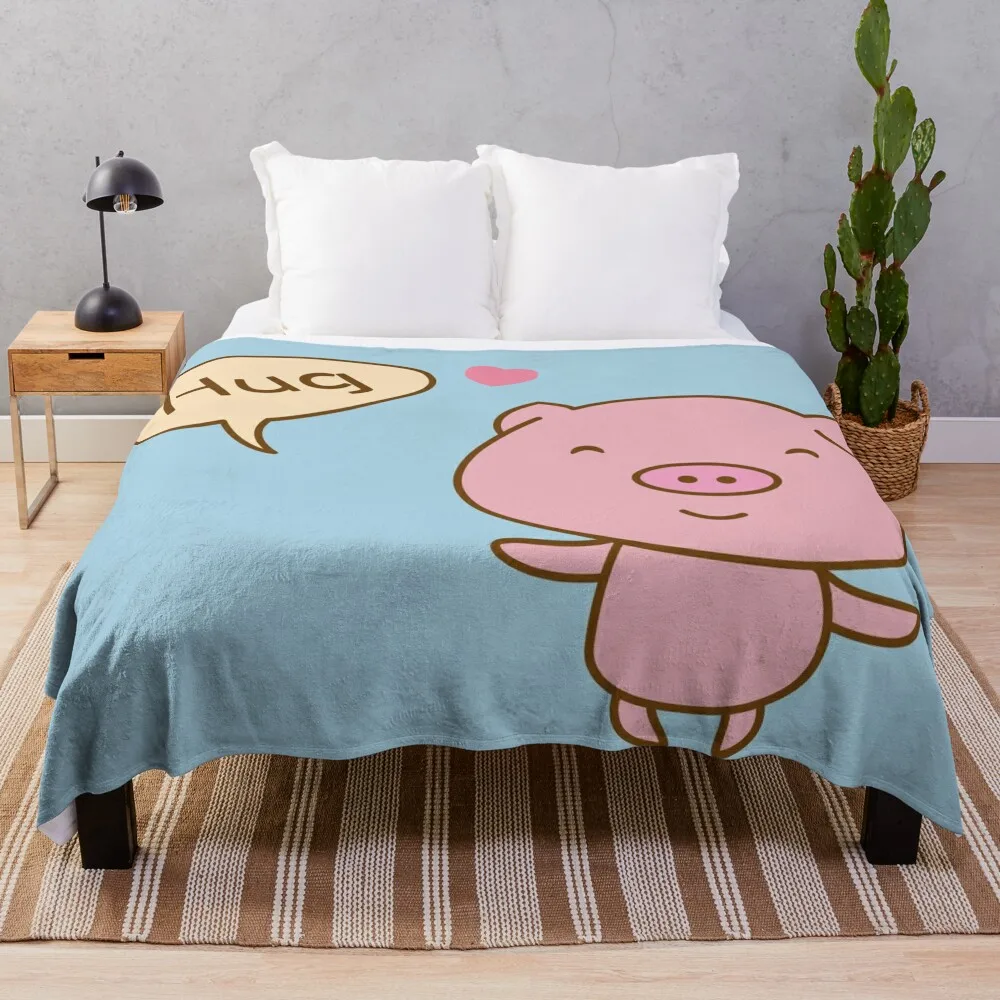 Cute Piggy Hug Throw Blanket blankets and throws Beautifuls Thermal Luxury St Blankets