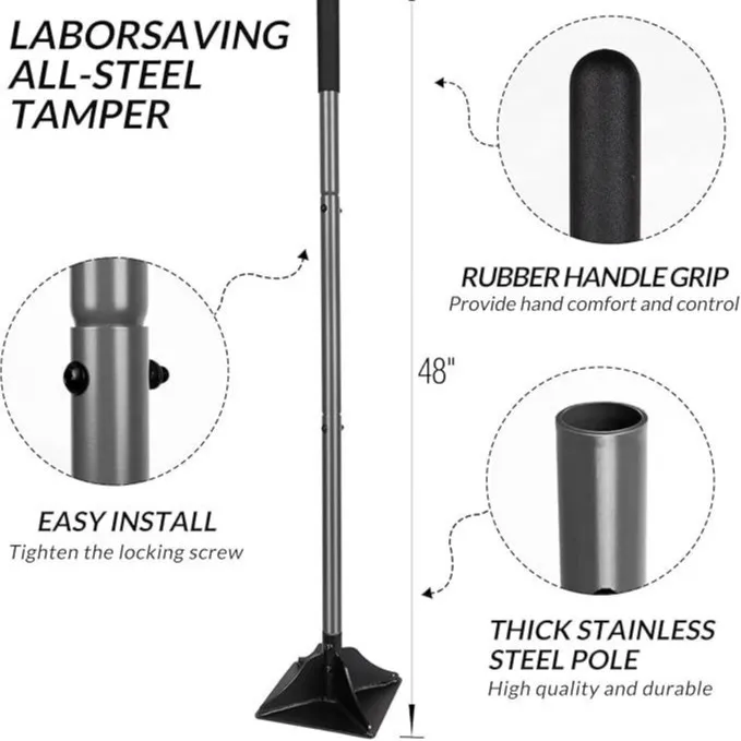 All-steel rammer leveling soil remediation pavement, garden lawn tools