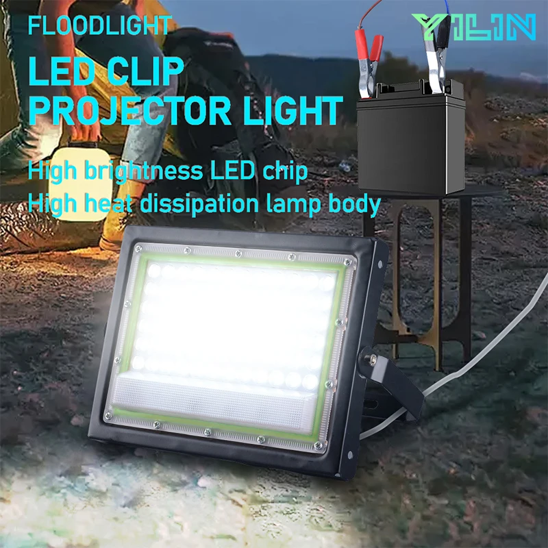 

DC12V электрическое зарядное устройство светодиодный прожектор 50 Вт 100 Вт портативный светодиодный уличный прожектор аварийная лампа для кемпинга, пешего туризма, работы