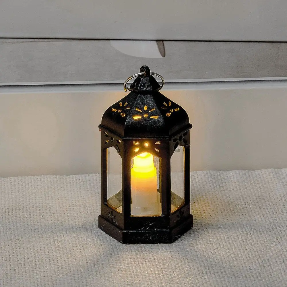 Retro Decorative Lantern LED Mini Oil Lamp Classic Light For Christmas Holiday Home Decor Party Table Accessory Ornament