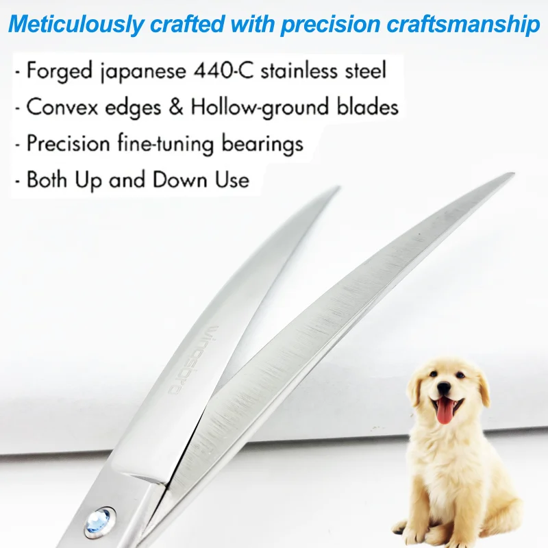 Wingsbro 9/8 Inch Pet Grooming - Professional Pet Grooming Scissors Curved 评论和价格