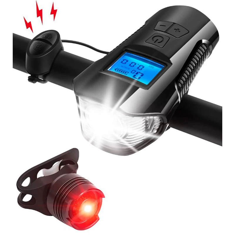 

USB Bicycle Light Lamp Flashlight Bike Speedometer Led FrontCycling Headlight