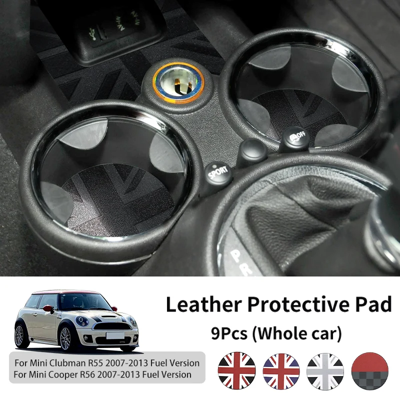 For Mini Cooper R56 R55 Clubman 2007-2013 Fuel Version Coffee Cushion Storage Groove Protect Coaster Car Cup Anti Slip Pad Mat