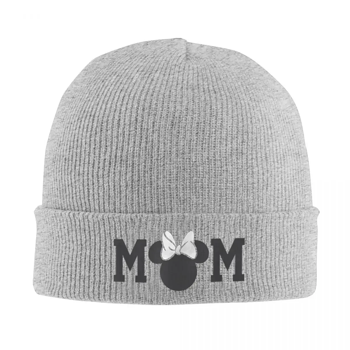Minnie Mouse Cute Bow Mom Knitted Hats Autumn Winter Beanie Warm Mother's Day Caps Men Women Acrylic Hip Hop Skullcap
