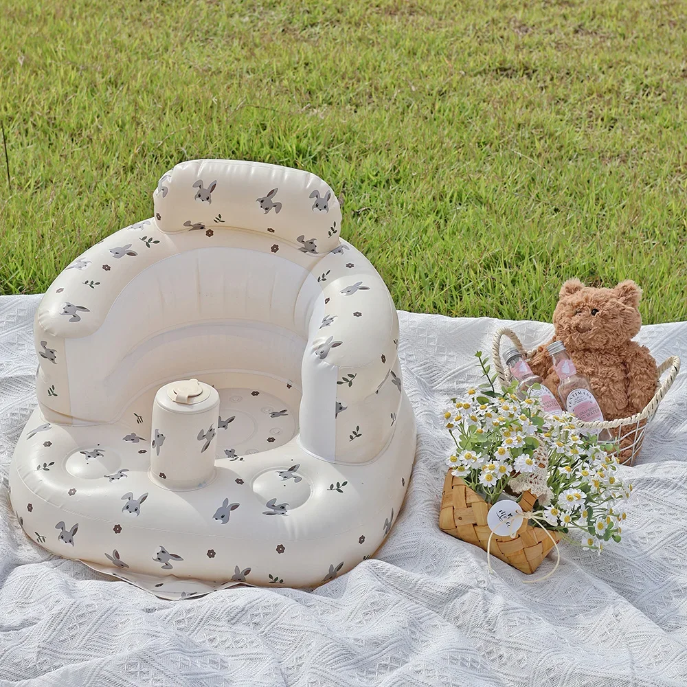 

Shining Baby Inflatable Sofa Children Puff Portable Bath Chairs PVC Multifunctional Seat Practice Sitting Bath Stool