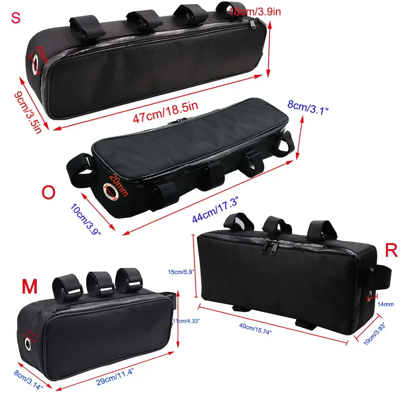 Bicycle Tube Frame Pack Bag, Battery Front Tool Box, Storage Case, MTB Ebike