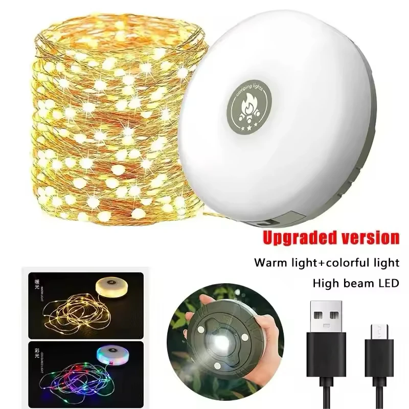 10M LED Camping Lamp Strip Waterproof Recyclable Light Belt Outdoor Garden Decoration Lamp for Tent Room Atmosphere