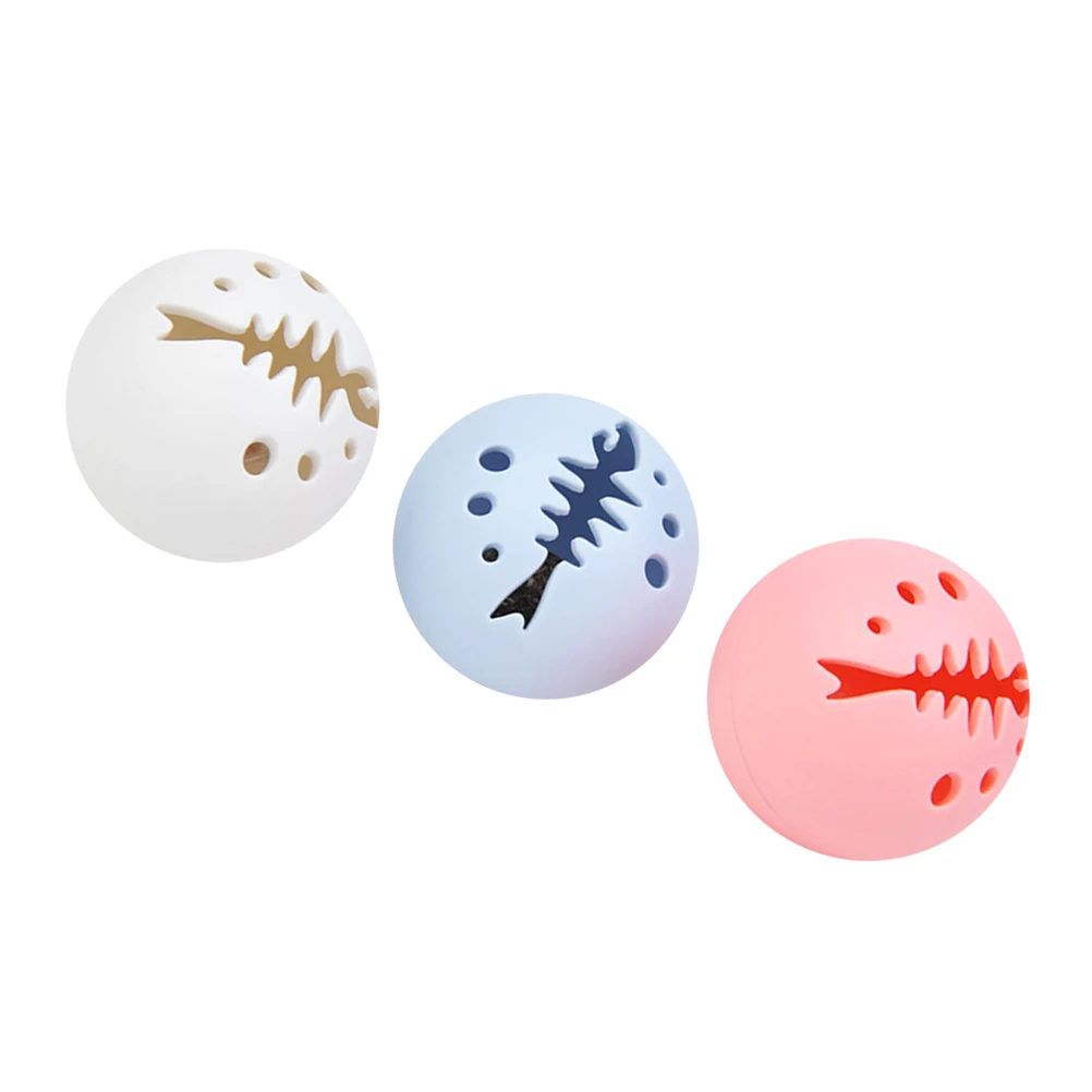 

3pcs Cat Glowing Catnip Bell Balls Pet For Kitten Bright Funny Avoid Scratching Furniture Mental Physical Stimulation Fishbone