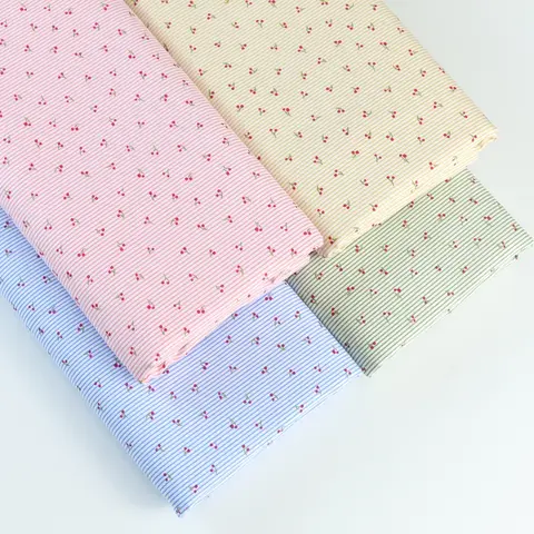 160x50cm 파인 라인 과일 인쇄 코 튼 능 직물 여자 드레스 공주 스커트 어린이 침구 천으로