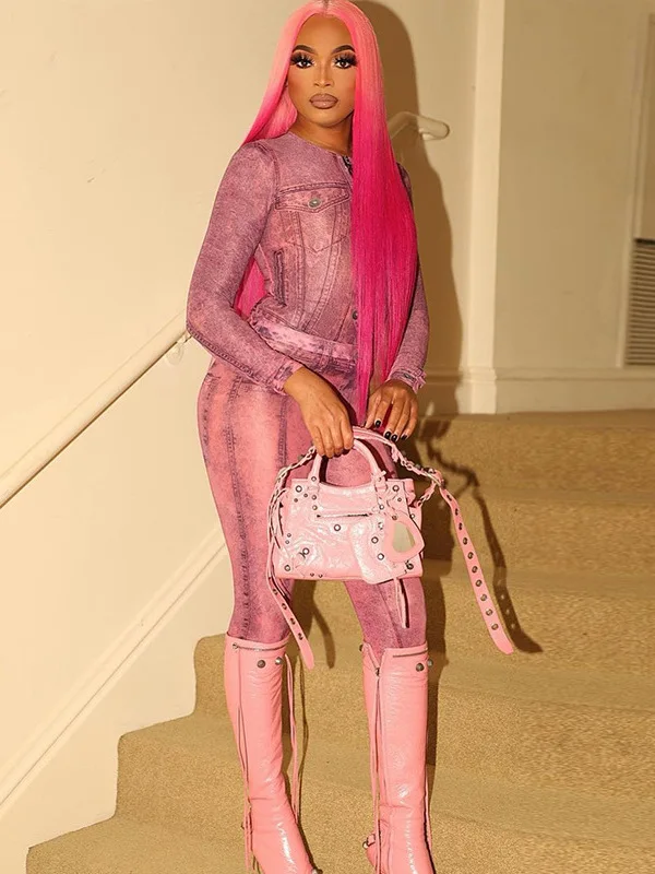 

Винтажный женский комплект узких брюк irt, повседневная спортивная одежда из полиэстера, подходит для летней коллекции 25–35 лет