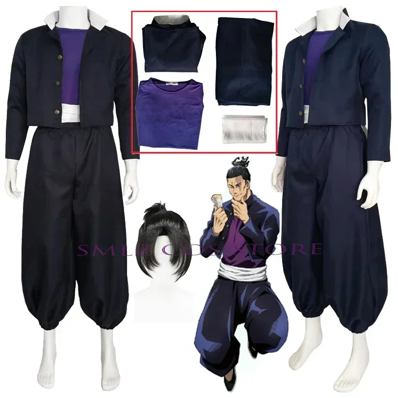 Todo aoi cosplay anime jujutsu kaisen traje peruca homem casaco preto calças superiores uniforme terno festa de halloween role play outfit para homem