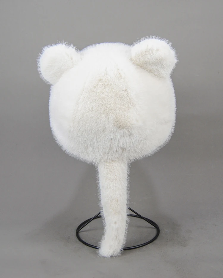 Plüschmütze für Erwachsene, Kinder und Jugendliche, für Pendler, mit Kunstfell-Schwanz, russische Wintermütze, wärmende Baseballkappe, Mützen für Damen. – Detail 21