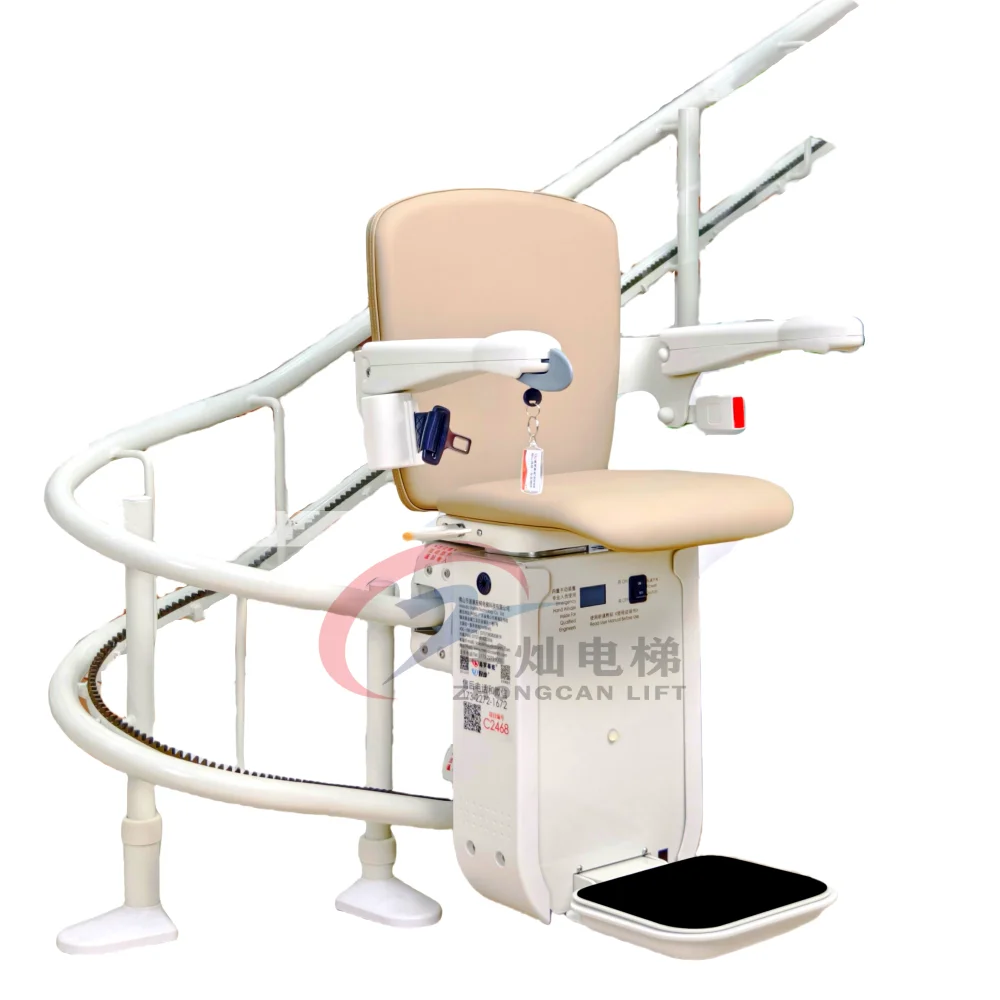 Electric Stair Climbing Chair Lift Indoor Outdoor For Home Hotel Straight Curves Use