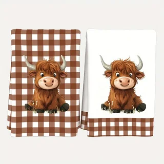 2-Pack of Cute Cow Kitchen Towels, Dish Towels, Hand Towels, Kitchen Decorative Towels, Neighbor Gifts, Sweet Housewarming Gifts for Friends, Mom Gifts, Friend Birthday Gifts