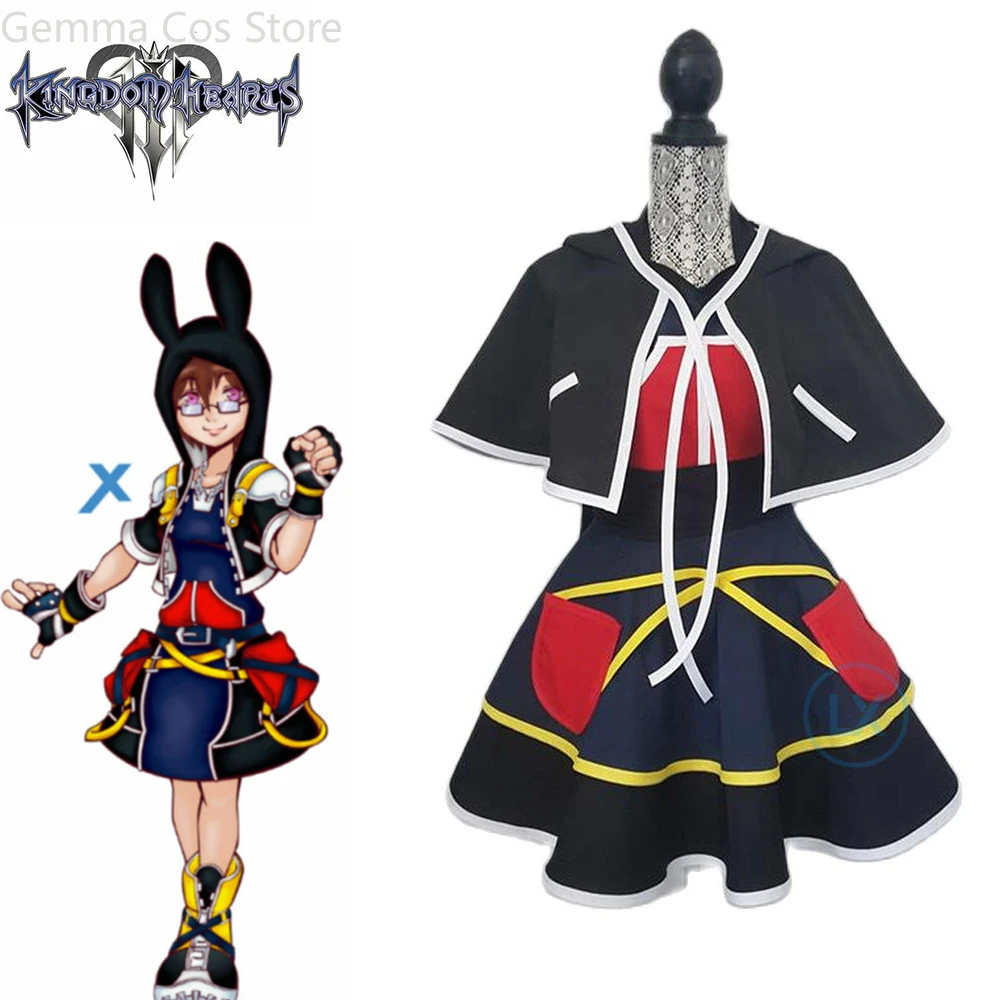 

Anime Kingdom Hearts Cosplay Costume Sora Cape Dress Costume For Female Halloween Custom Made Clothes Cos