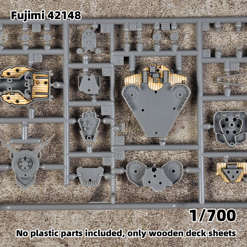 Modell-Upgrade-Teile: Lasergeschnittene Holzdeckplatte mit selbstklebender Ankerkette für 42148 43131 Fujimi IJN Nagato 1/700 – Detail 1