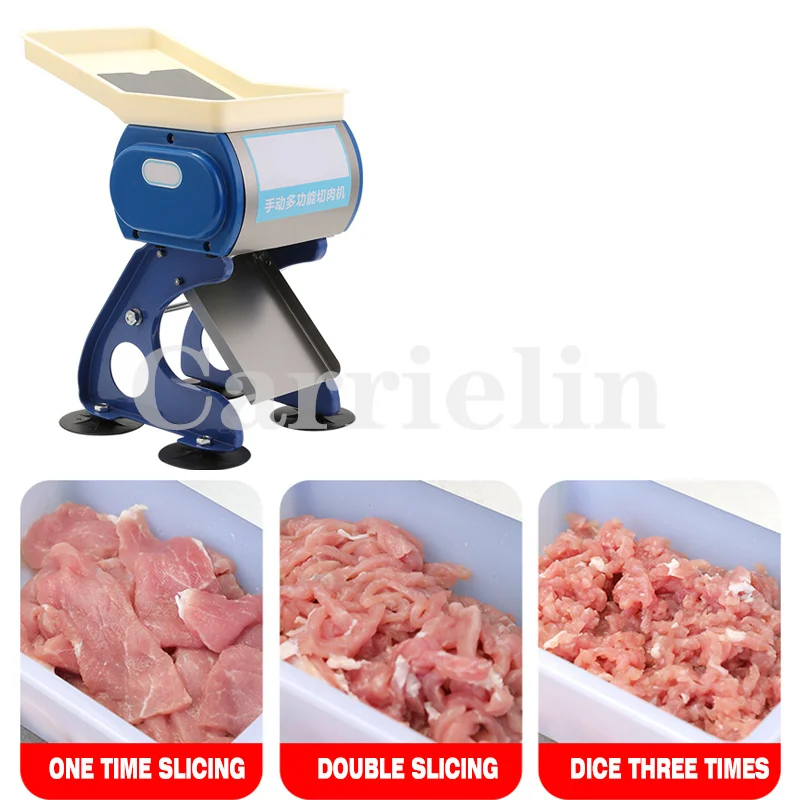 Manual Beef Sausages Meat Mincer Cutter Machine Hand Operated Home Fresh Meat Slicer Grinder Cutting Commercial