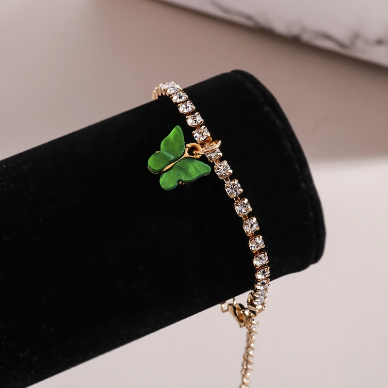Aihua Neue Glänzende Kubische Tennis-Ketten-Schmetterlings-Armbänder für Frauen Sommer Strand Verstellbare Armbänder Geburtstagsparty-Schmuck – Detail 15