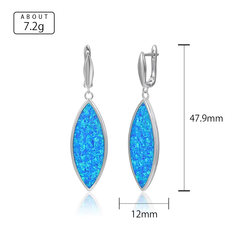 MYOP 925 Silver Gift Faux Blue OPAL Horse Eye Earrings With French Buckle, Girls\' Jewelry And Men\'s Personality Good Luck