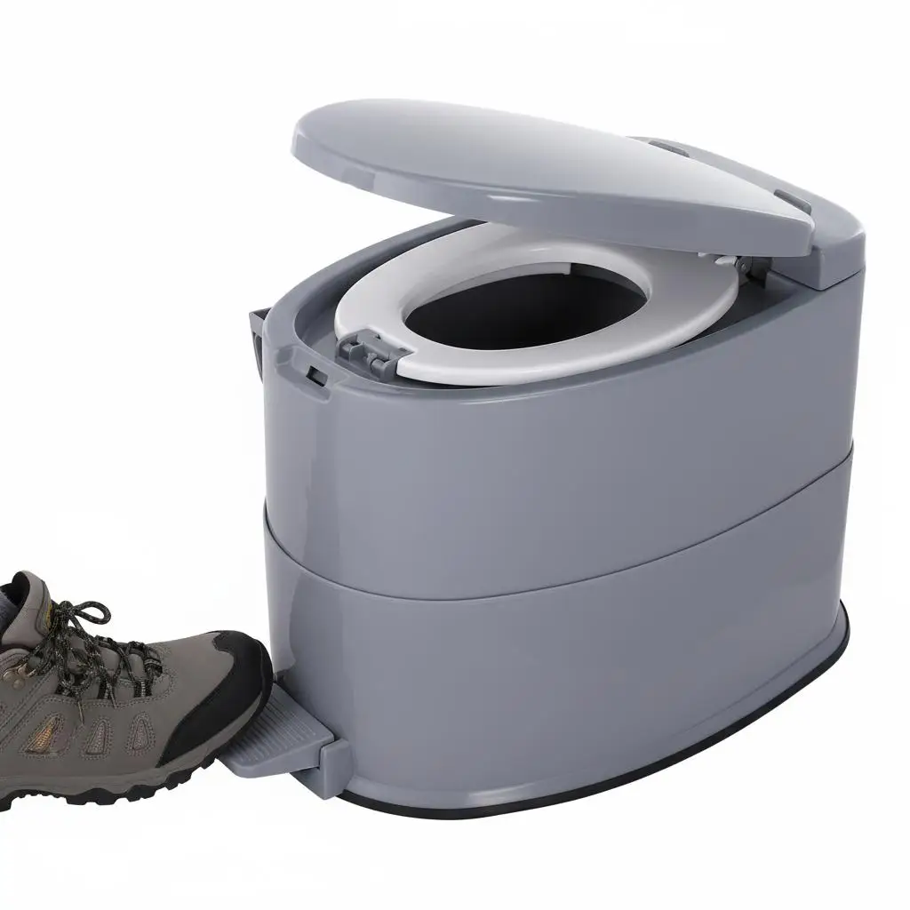 

Portable Toilet 5L For Camping Car Travel, Detachable Inner Bucket Removable Paper Holder Dual Lids, Compact Design Leak Proo