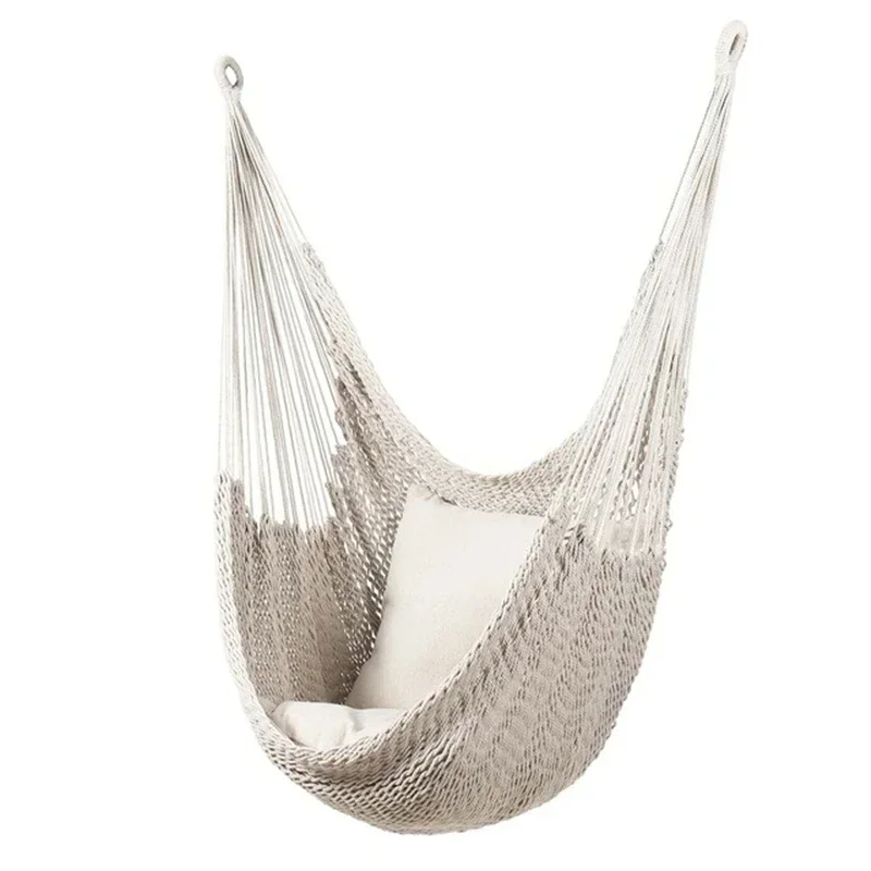 

Nordic Style White Hammock Swing Home Garden Hanging Hammock Chair Outdoor Indoor Dormitory Swing Hanging Chair For Child Adult