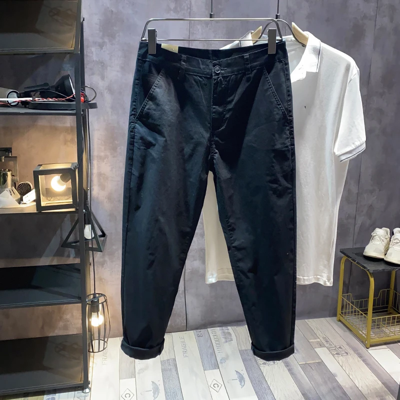 

Men's Summer Thin Straight Loose Ice Silk Casual Pants Korean Sle Trendy Nine Points Youth Vitali Sle Long Pants