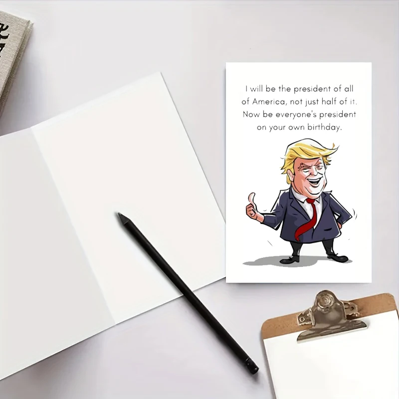 1PC Humorous Trump Themed Greeting Card - The Perfect Choice For birthdays, Christmas, Halloween, And Thanksgiving Cards