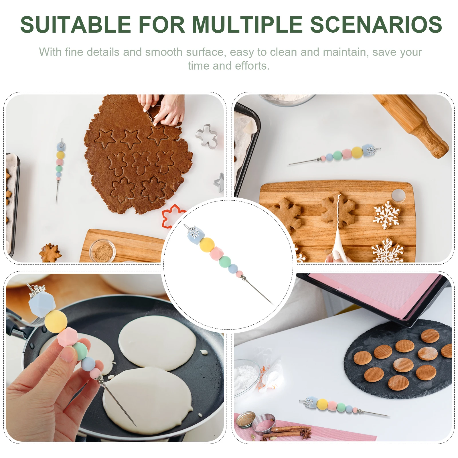 

Biscuit Air Needle Creative Stirring Pin Fondant Baking Tool Decorative Scribe Cake Maker Portable Easy Use