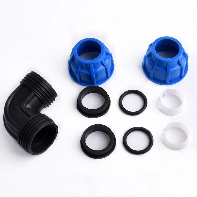 20/25/32/40/50/63mm Plastic PE Water Tube Direct Connector Tee Splitter Quick Valve Coupler Elbow End plug Irrigation Fittings