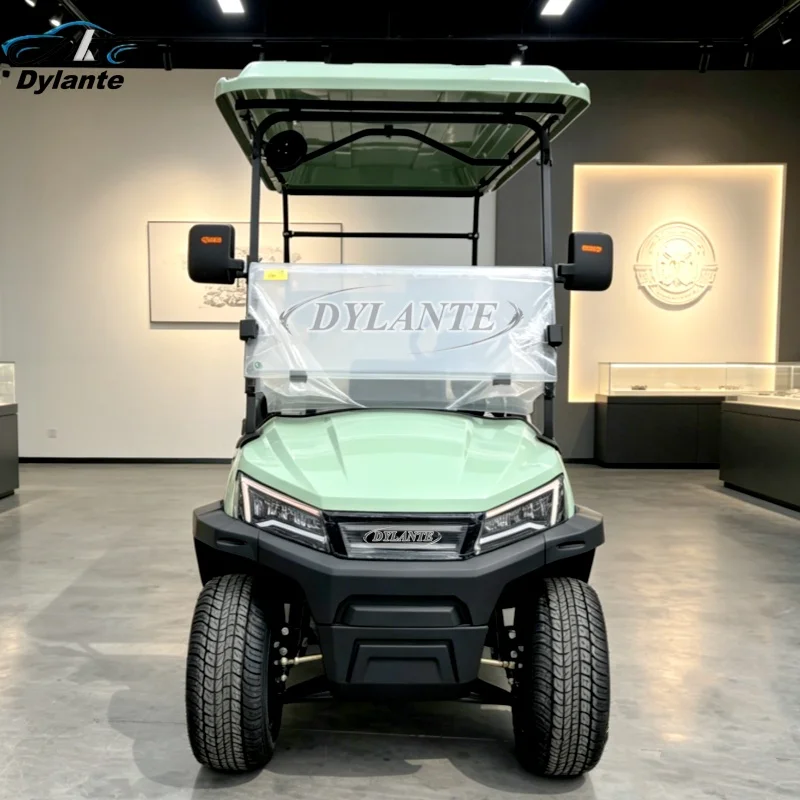 New Model 48V 60V 72V Lithium Battery 2 Seater Electric Sightseeing Solar Electric Golf Cart With Golf Bag Rack Village Airport