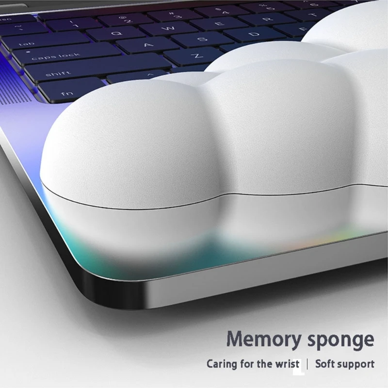 Set Rest Lucu Cloud Keyboard Mouse Dukungan Pergelangan Tangan Mouse Pad Silikon PU Bantalan Pergelangan Tangan Busa