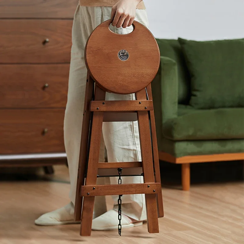 

Solid wood multi-functional ladder stool household ladder one stool dual-purpose three-step climbing steps