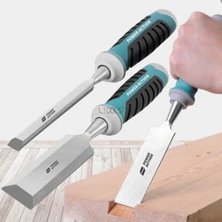 Soft Rubber Handle  Woodworking Chisel Wood Carving Chisel 6-50mm Carpentry Flat Chisels DIY Woodworking Woodcut Carving Knife