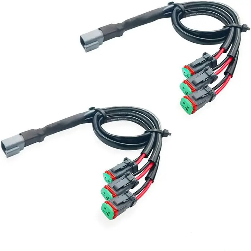 Classy-2 Lead 3 In1 Deutsch Dual Outputs DT DTM Female Connector Socket Adapters For LED Fog Light