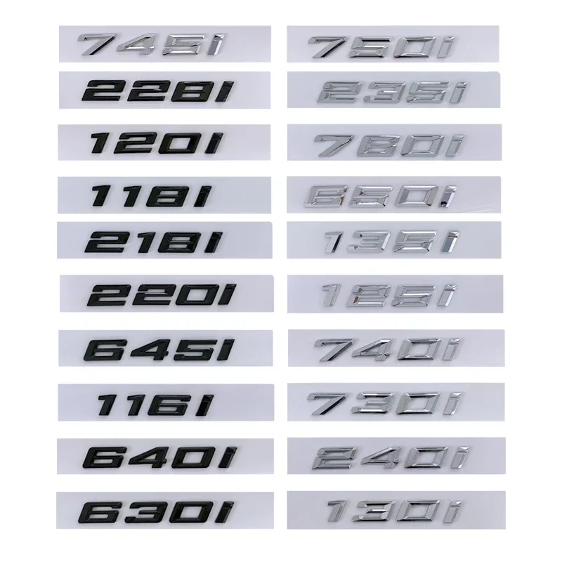 

3D ABS Chrome Black Car Rear Trunk Letters For BMW Lettering 1 2 3 4 5 6 7 Series Logo Emblem Badge Sticker Auto Accessories