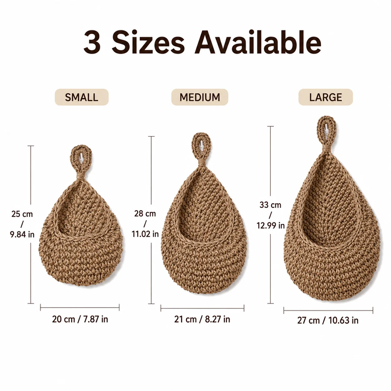 Teardrop Woven Hanging Fruit Basket Wall Mounted Rope Storage Bag Garlic Onion Holder Vegetable Organizer Boho Kitchen Decor view 6