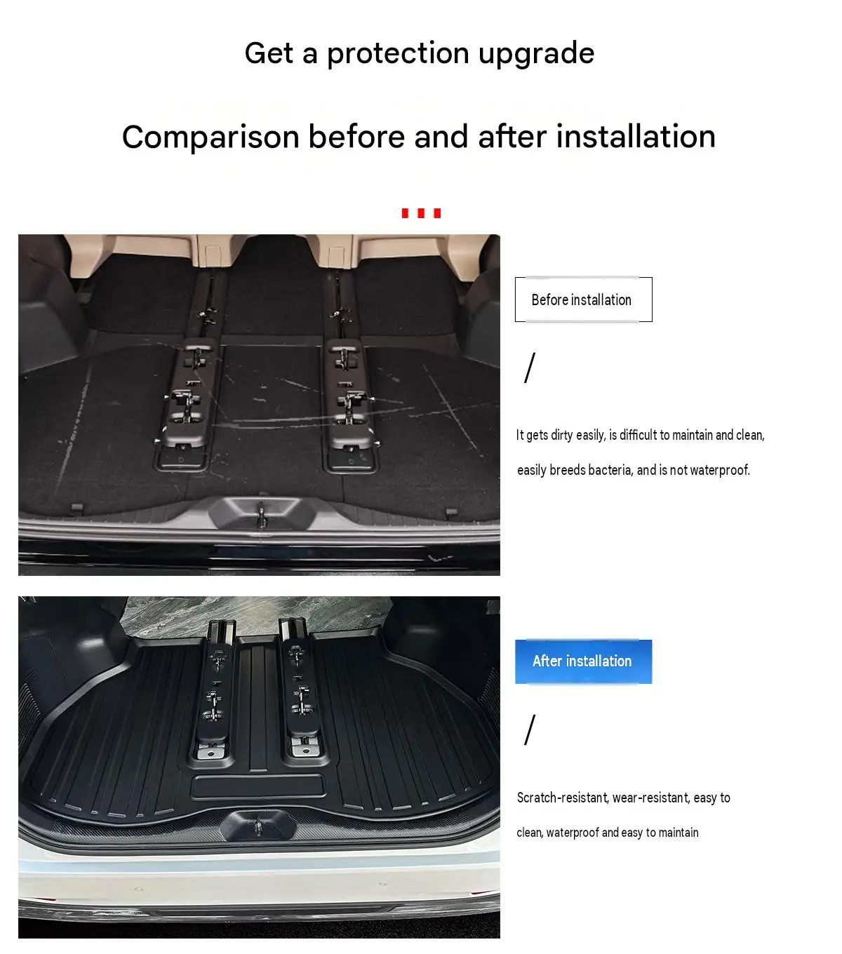 Car Trunk Mat for Toyota VOXY NOAH 80 90 Series TPE Waterproof 3D Raised Edge Cargo Liner RHD Boot Floor Protection Accessories