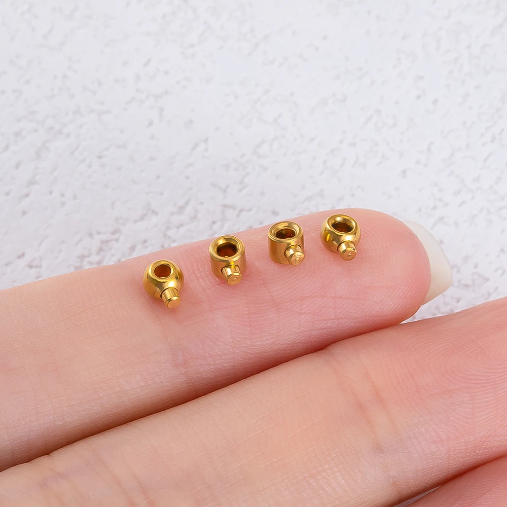 10 Stück 20 Stück vergoldete Edelstahl-Positionierungsverschlüsse Stopper Perlen Crimp End Perlen Draht Rondelle Perlen DIY Schmuckherstellung