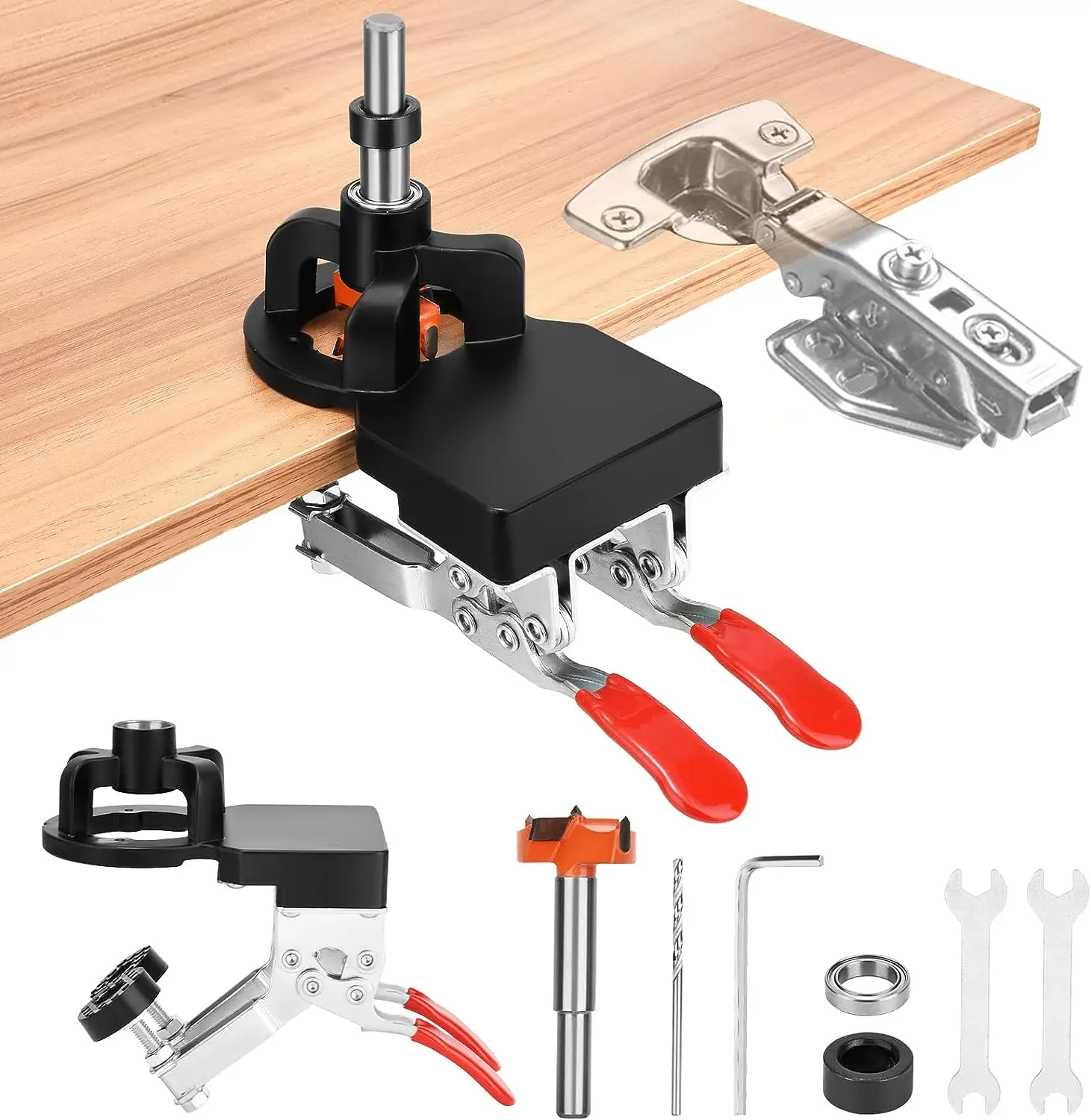 35mm Hinge Jig, Hinge Drilling Jig, Hinge Hole Drill Guide Find Jig Tool for Door Cabinets DIY Carpentry for Woodworking