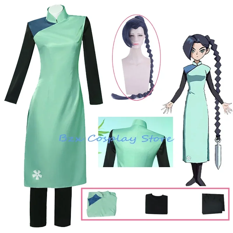 Anime Killer Seven Cosplay Scissor Seven Thirteen Kostüm Rollenspiel Kleid Qipao Perücke Set Hallowmas Party Animation Prop für Frau