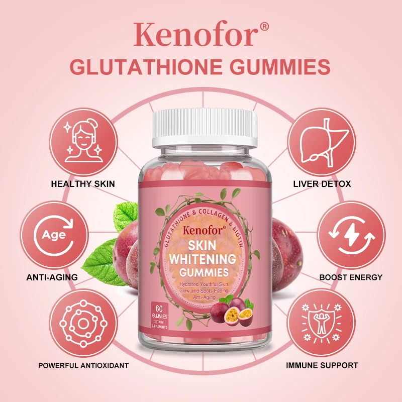 

Skin Gummies - Hair Health, Anti-Aging Antioxidants Enhance Immunity - Vitamin C, Glutathione, Collagen Peptides