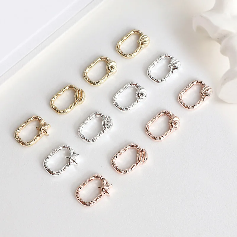 40PCS 3D Metal Nail Art Decorations Shell Frame Charms Kawaii Accessories PartsFor Manicure Decor Nail Supplies Materials Tool