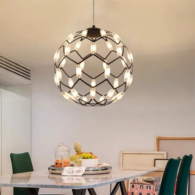 

Nordic Round LED Pendant Light Modern Simple Modern Simple Creative Restaurant Coffee Shop Shopping Mall Engineering Chandelier