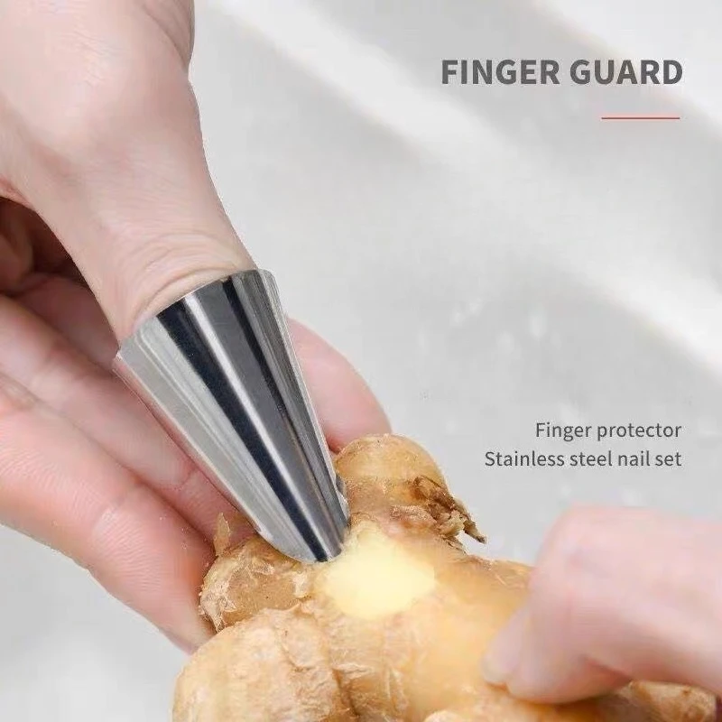 

10Pcs Stainless Steel Peeler for Peeling Beans, Chestnuts, and Nuts, Finger Protector Bean Sheller and Peeler Kitchen Tool