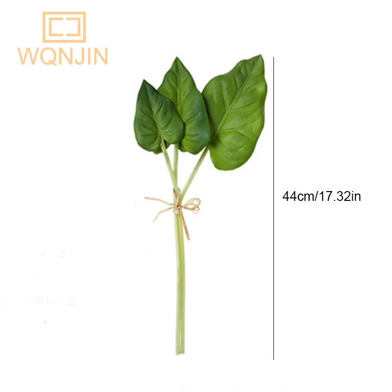 3 teile/los, Neue Simulierte Grüne Pflanze Bündel PU Palm Schildkröte Zurück Blatt Nordic Hause Pflanze Dekoration Topf Landschaft Design – Detail 10
